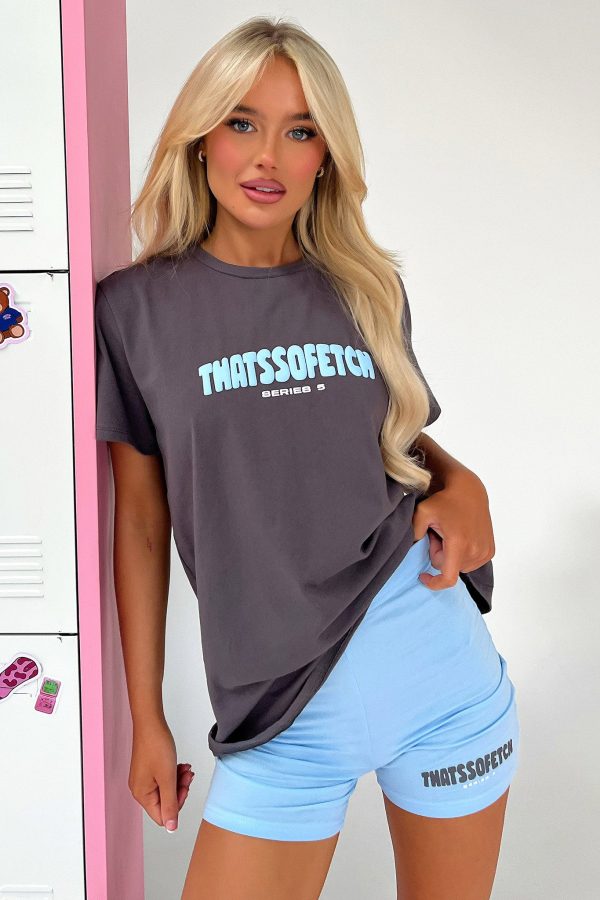 Series 5 Oversized Tee - Charcoal Blue For Sale