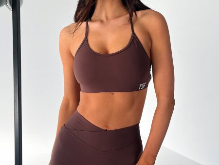 Kamari Open Back Sports Bra - Brown Online Sale