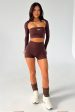 Koda Strapless Crop - Brown Hot on Sale