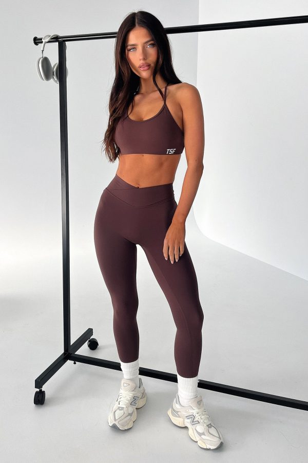 Kamari Open Back Sports Bra - Brown Online Sale