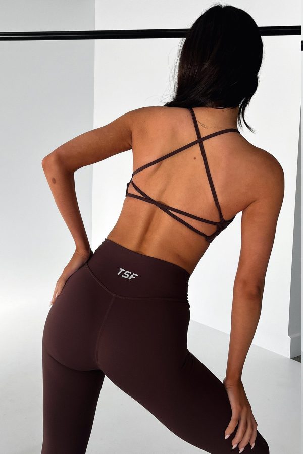 Kamari Open Back Sports Bra - Brown Online Sale