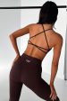 Kamari Open Back Sports Bra - Brown Online Sale