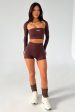 Koda Strapless Crop - Brown Hot on Sale